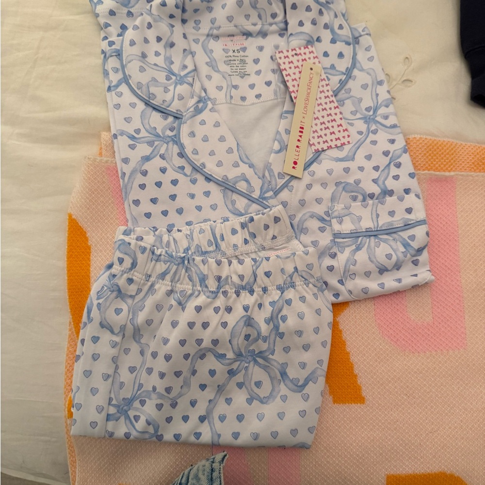 Roller Rabbit x Loveshackfany Valentine’s Day pajamas, Luna bow hearts polo